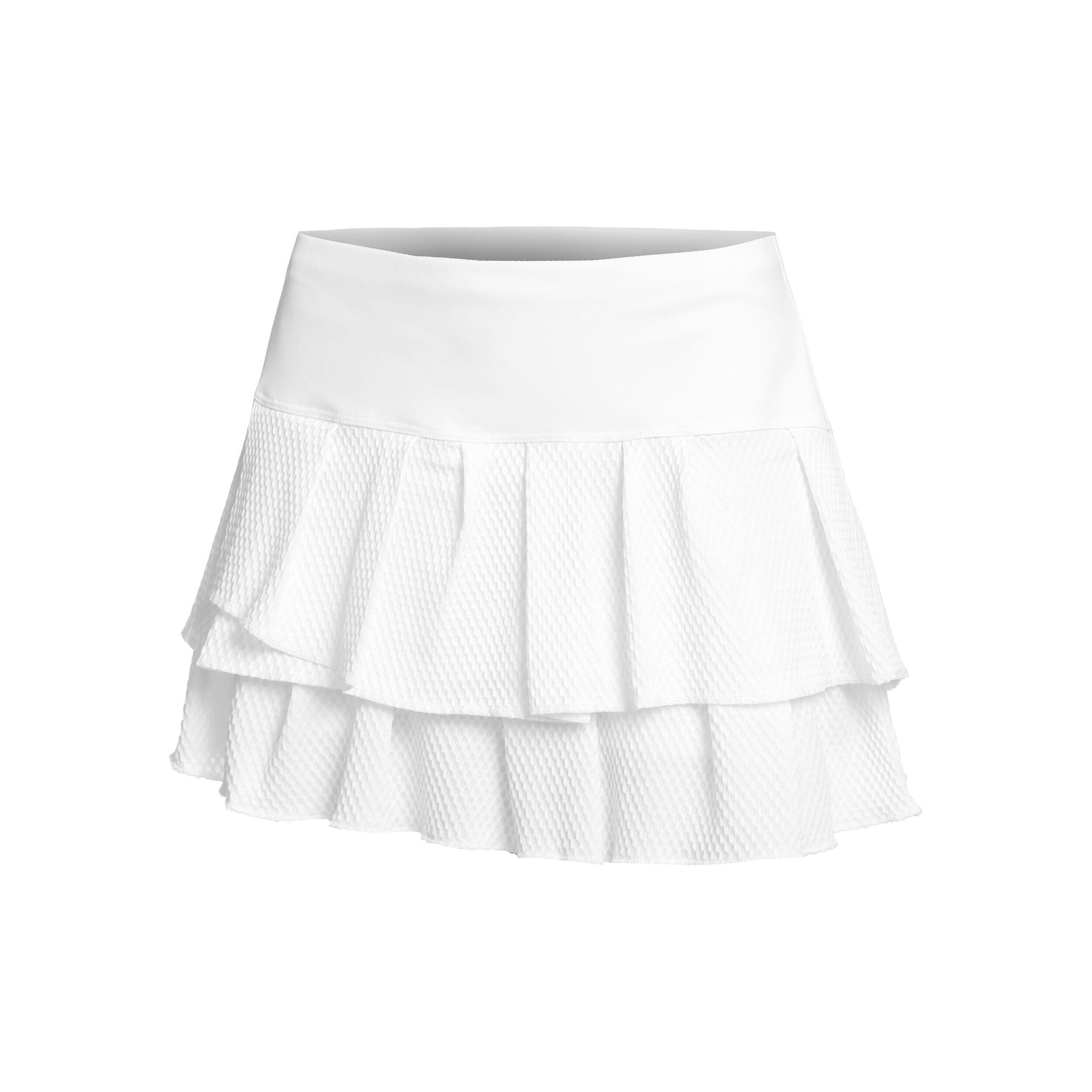 Wavy Pleat Tier Rock Damen - Weiß
