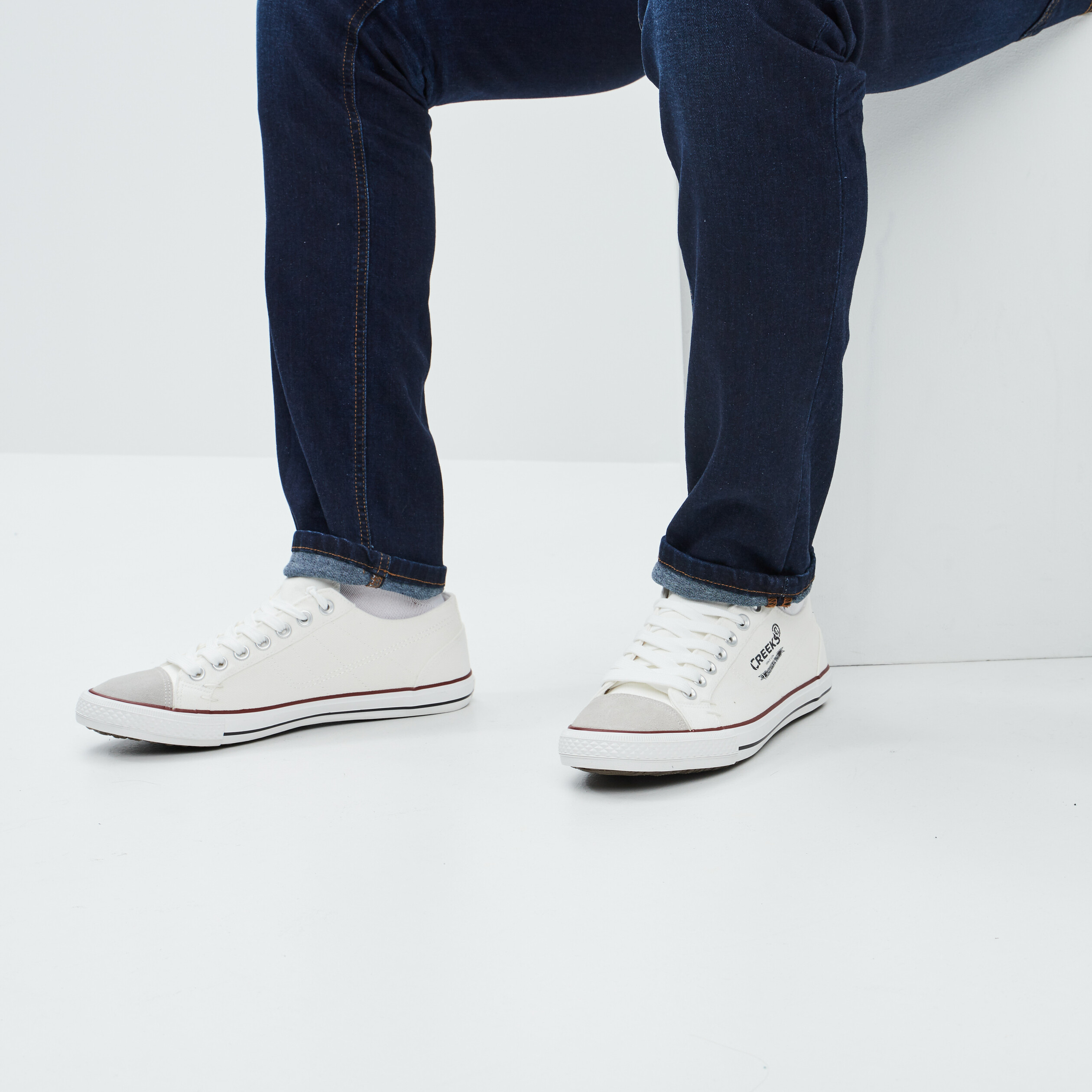 Tennis en toile à lacets Creeks blanc homme | La Halle