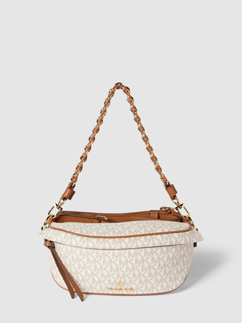 Crossbody Bag mit Label-Applikation Modell 'SLATER' in ecru