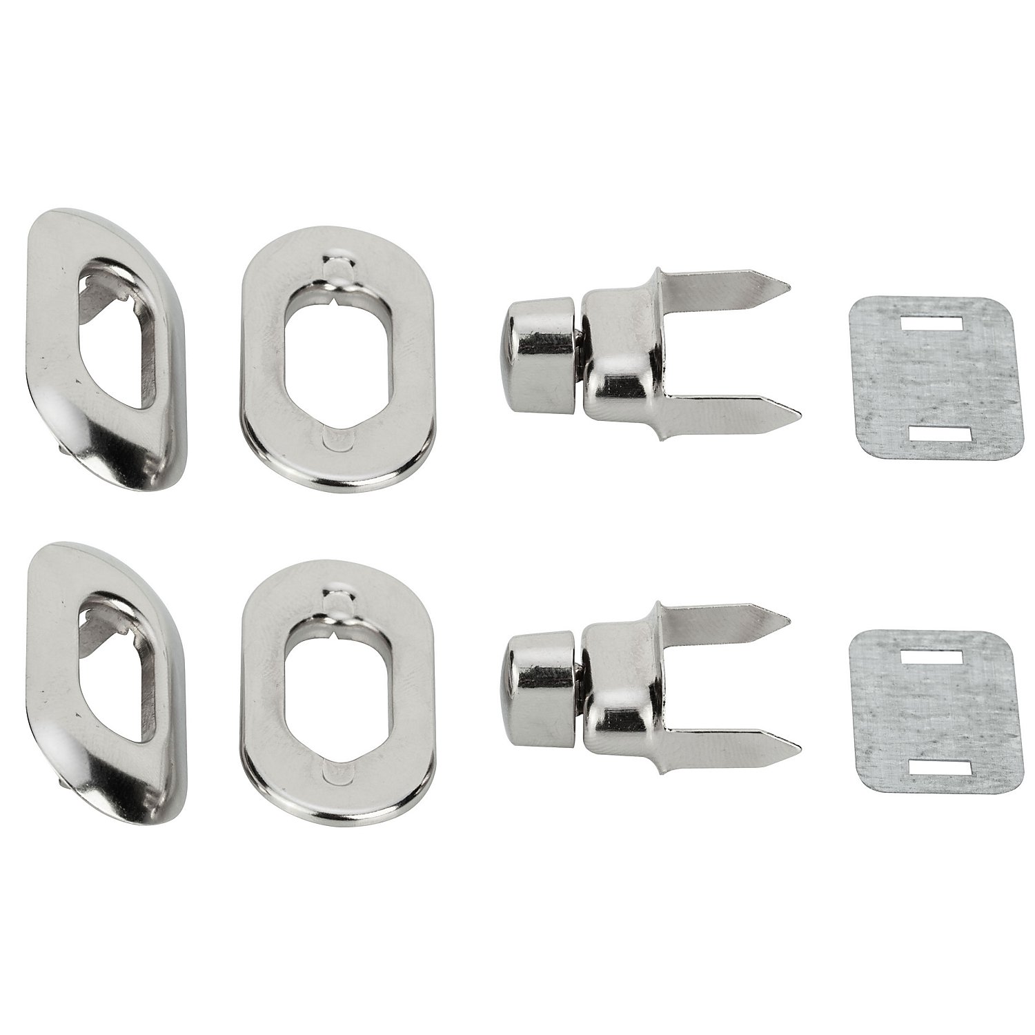 buttinette Drehverschluss für Taschen, Größe: 35 x 20 mm, silber, 2 Stück