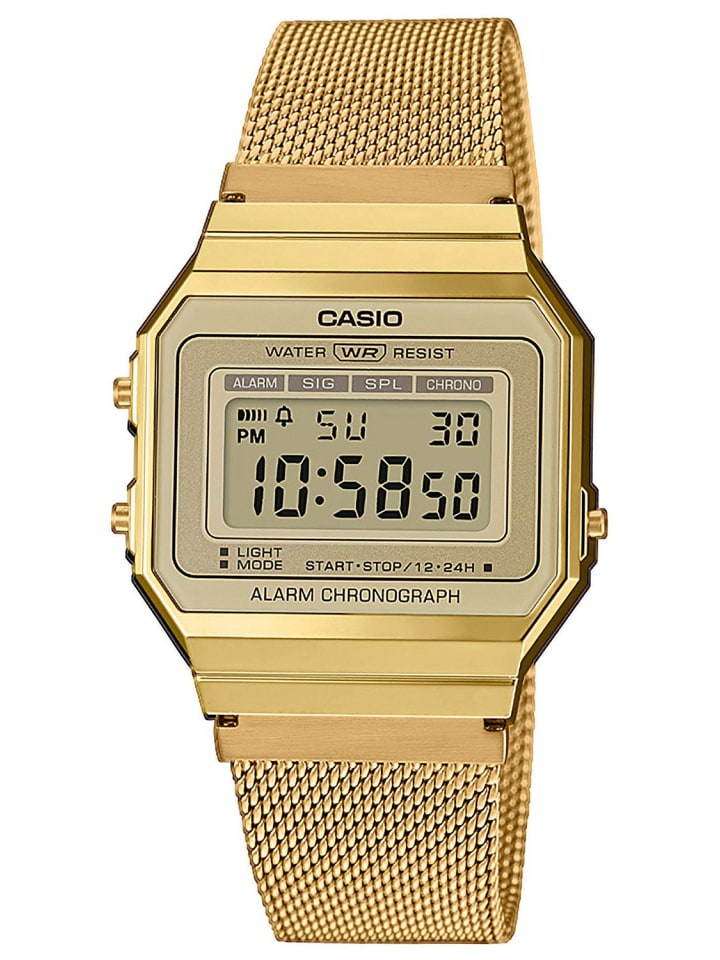 Casio Vintage Damen-Digitaluhr Anthrazit / Gold günstig kaufen onesize