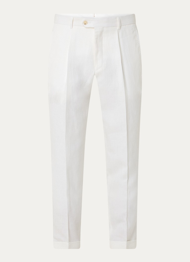 Pantaloni scurți chino din amestec de mătase HUGO BOSS L-Peet-Pleat-241 cu buzunare laterale