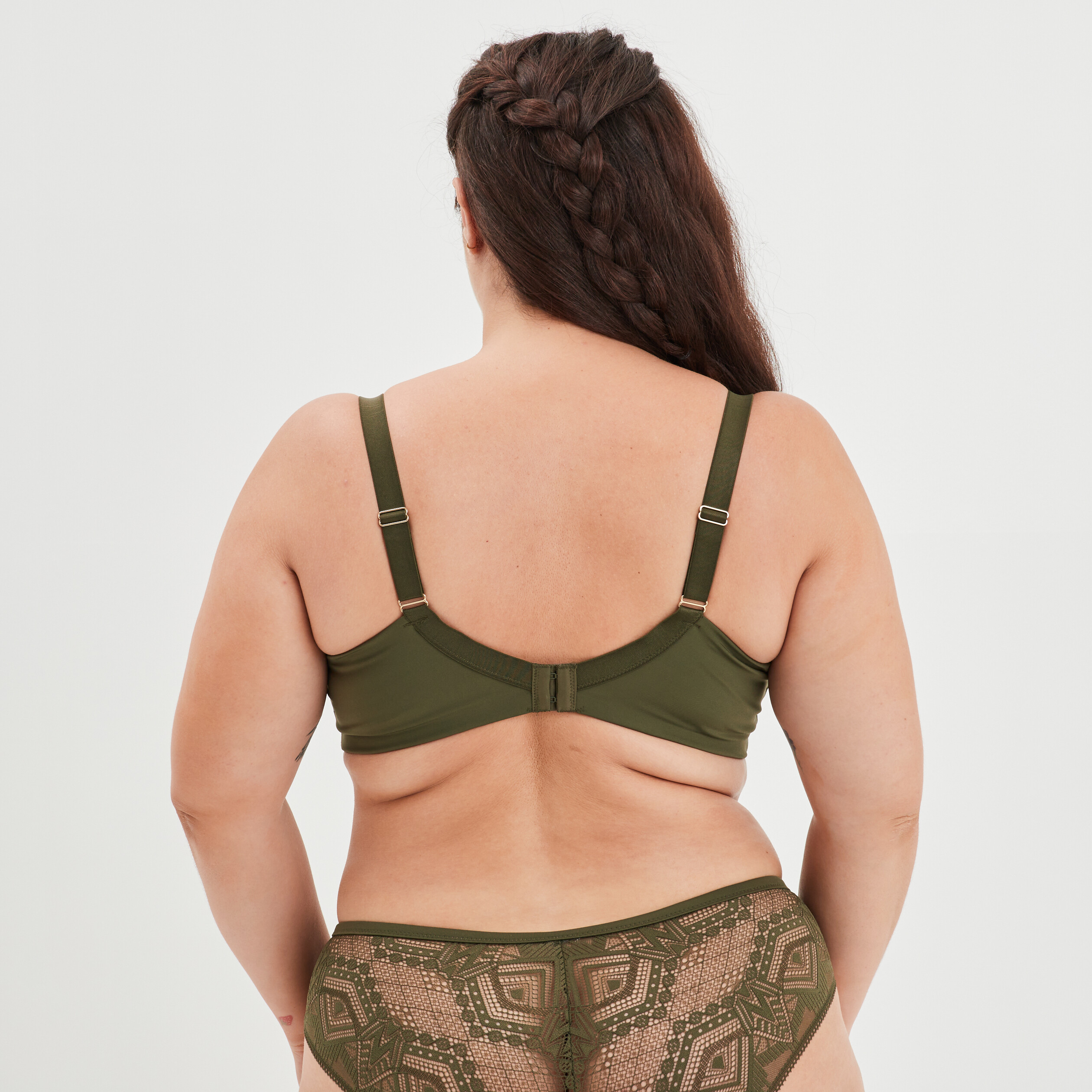 Soutien-gorge emboîtant dentelle Ivory vert kaki femme grande taille | La Halle