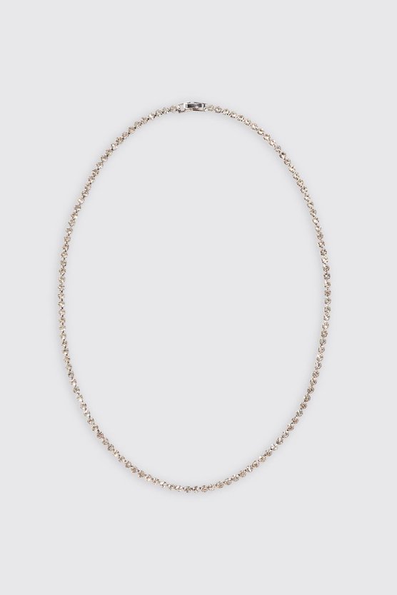 Silberne Kette mit Strass