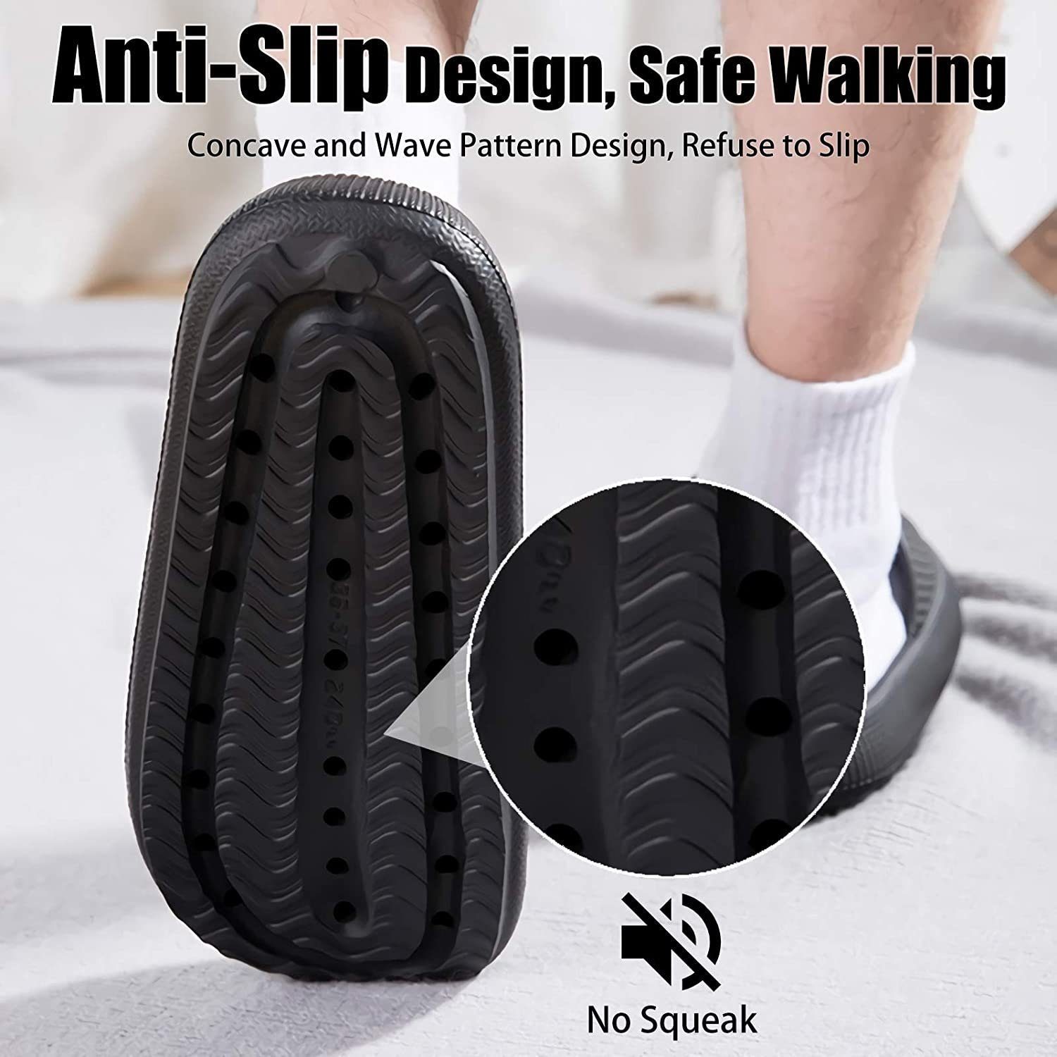 SOTOR Badeschuhe 4CM dicke Sohle weiche Hausschuhe Hausschuhe Badeschuh Geeignet für Bad, Schlafzimmer, Wohnzimmer, Strand, Freizeit