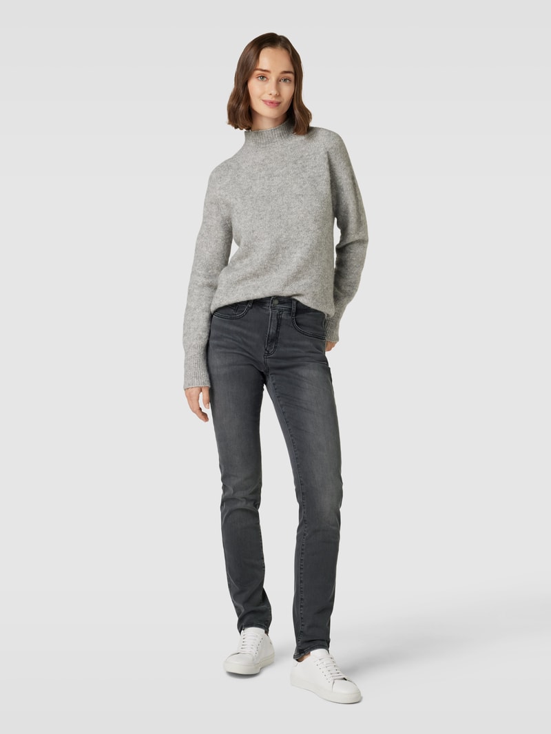 Slim Fit Jeans mit 5-Pocket-Design Modell 'MARY' in schwarz