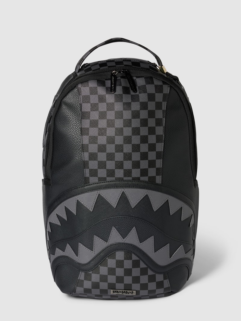 Rucksack mit Allover-Muster Modell 'Henny Phantom' in schwarz