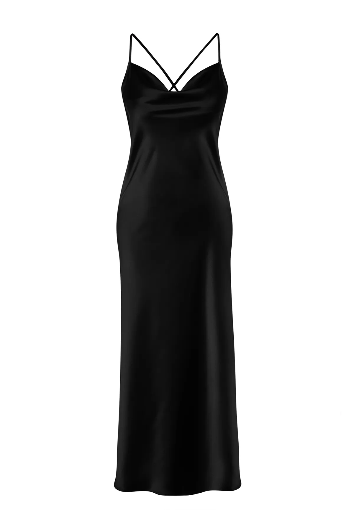 Trendyol Collection  Satinkleid mit schwarzen Accessoires TPRSS24EL00002
