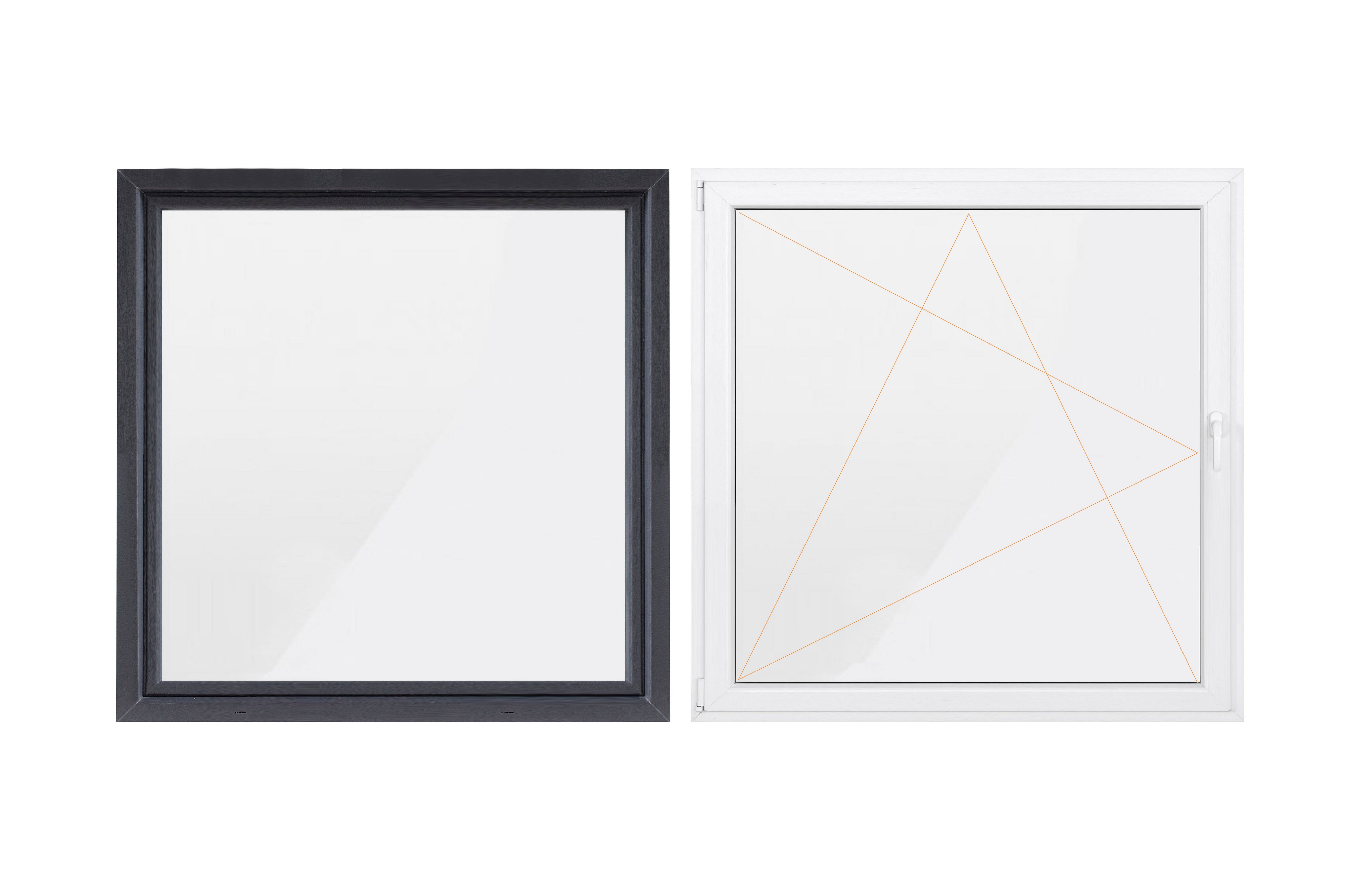 SN DECO GROUP Kellerfenster 1 Flügel, 1000x1000, außen anthrazit/innen weiß, 70 mm Profil, (Set), RC2 Sicherheitsbeschlag, Hochwertiges 5-Kammer-Profil