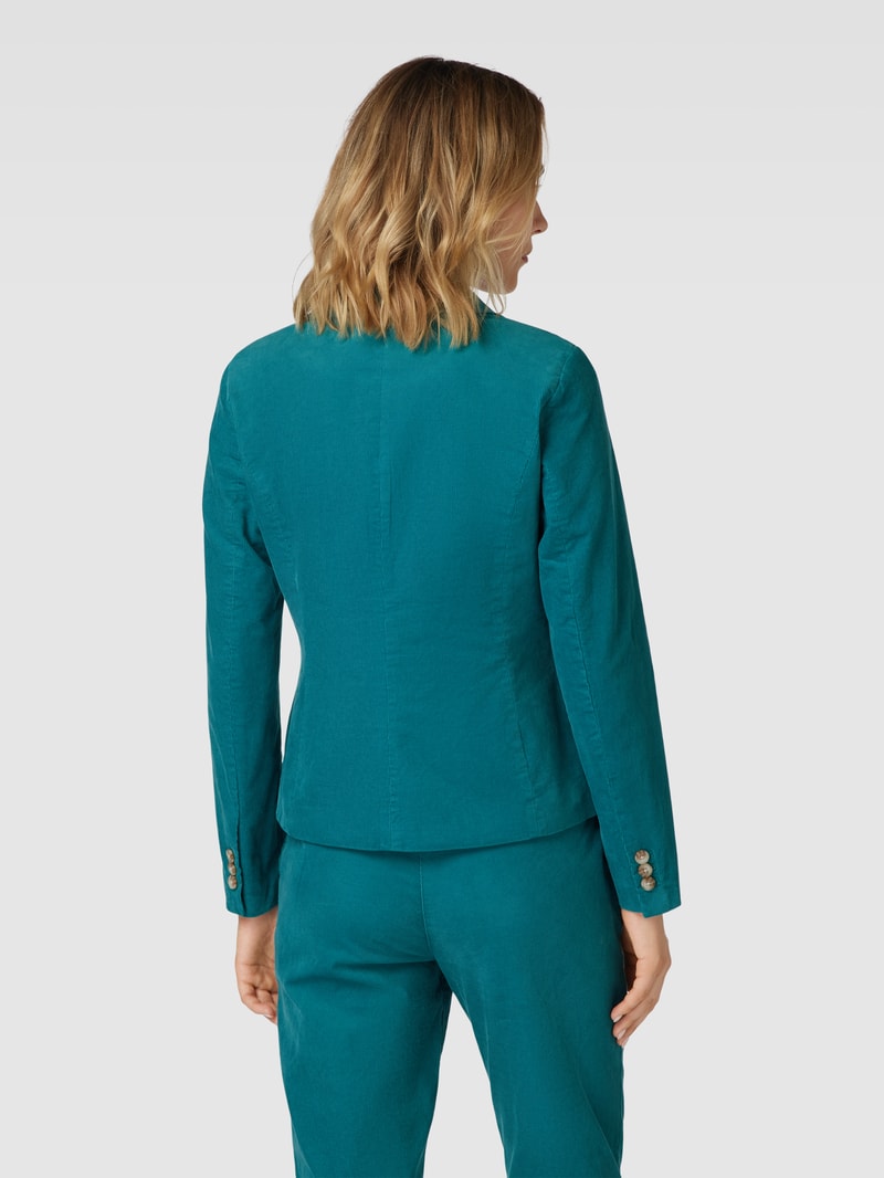 Blazer aus Cord mit Eingrifftaschen in petrol