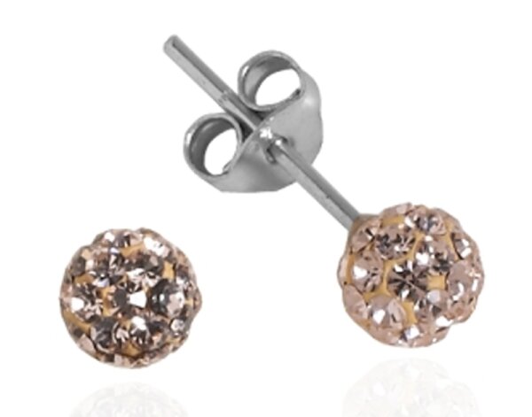 Impala Kugel 5 mm light peach Ohrstecker
