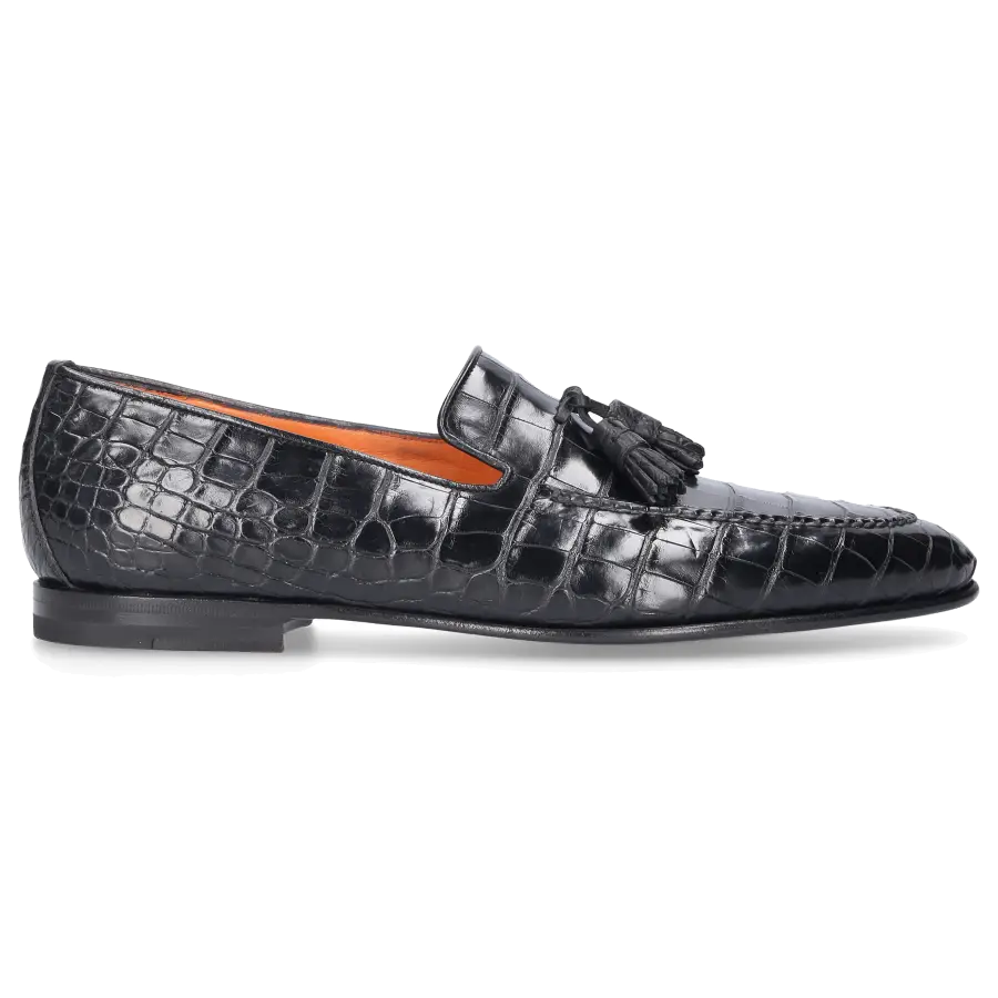 Santoni - Loafer 15608 Krokodilleder - schwarz