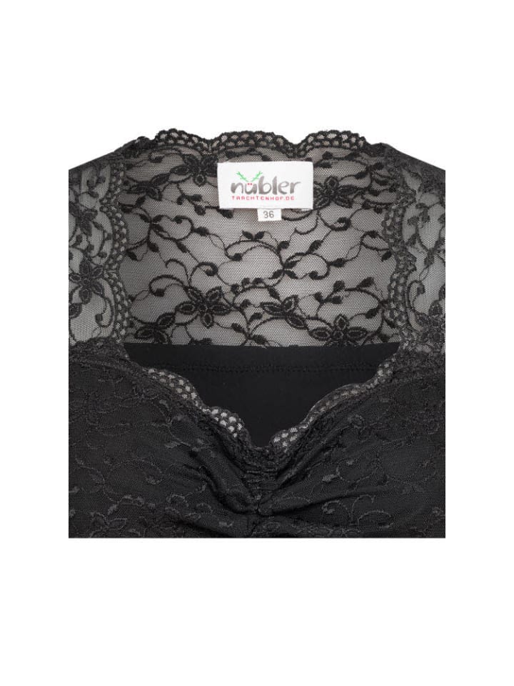 Nübler Dirndlbluse Kurzarm Lisa in Schwarz günstig kaufen 34
