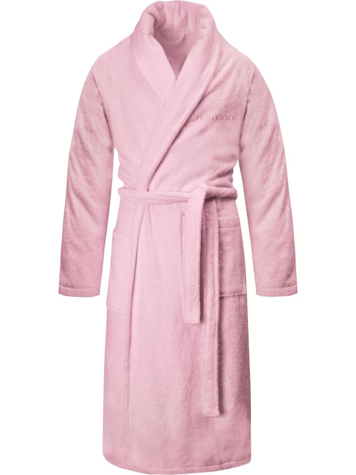 normani Damen Premium Bademantel Basic in Rosa günstig kaufen