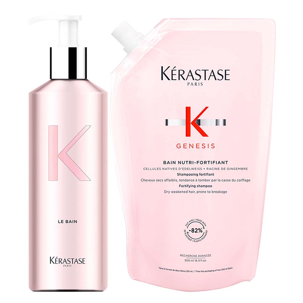 Kérastase Genesis Bain Nutri-Fortifant Refill Pouch 500 ml + Alu-Flasche