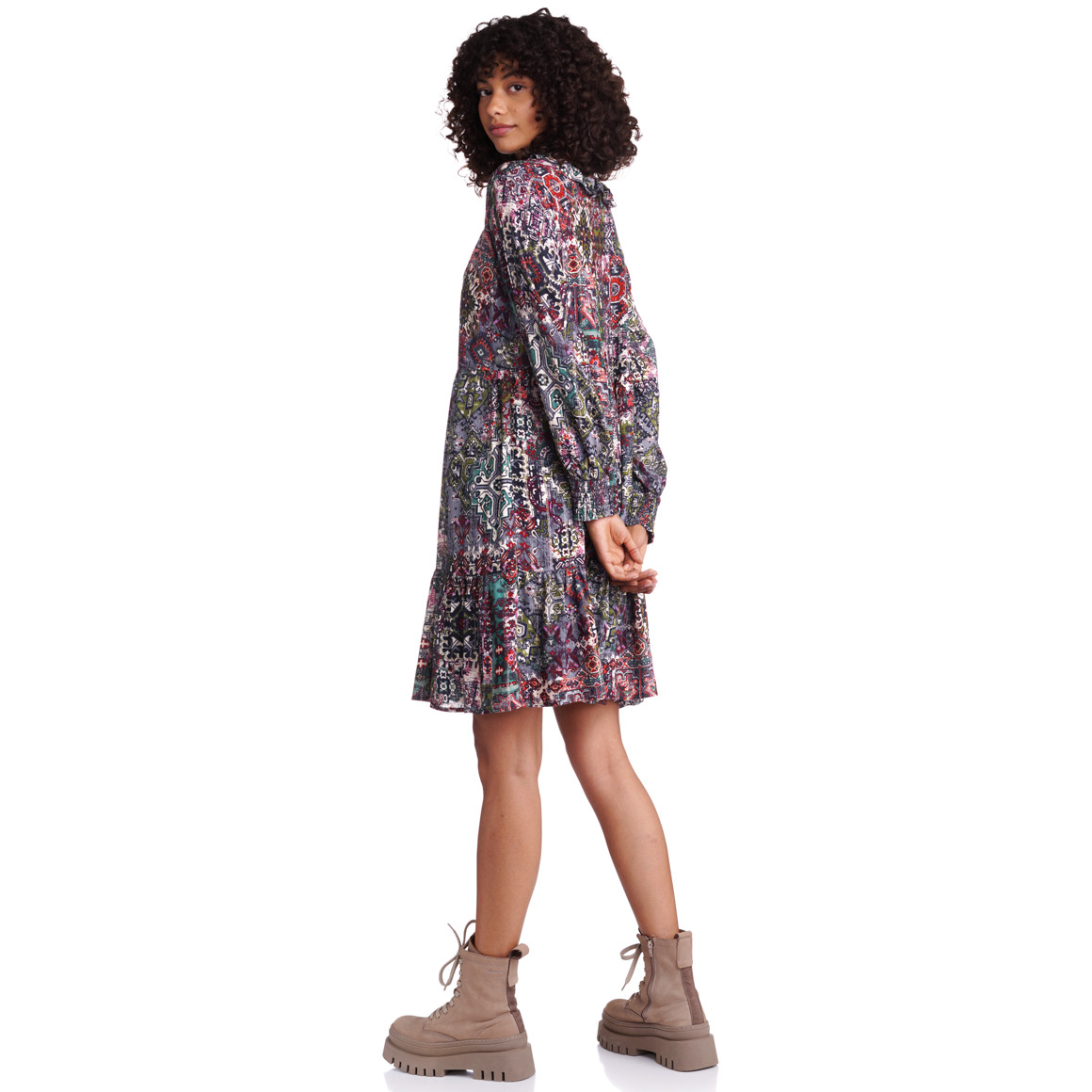 Damen Kleid mit buntem Allover-Print