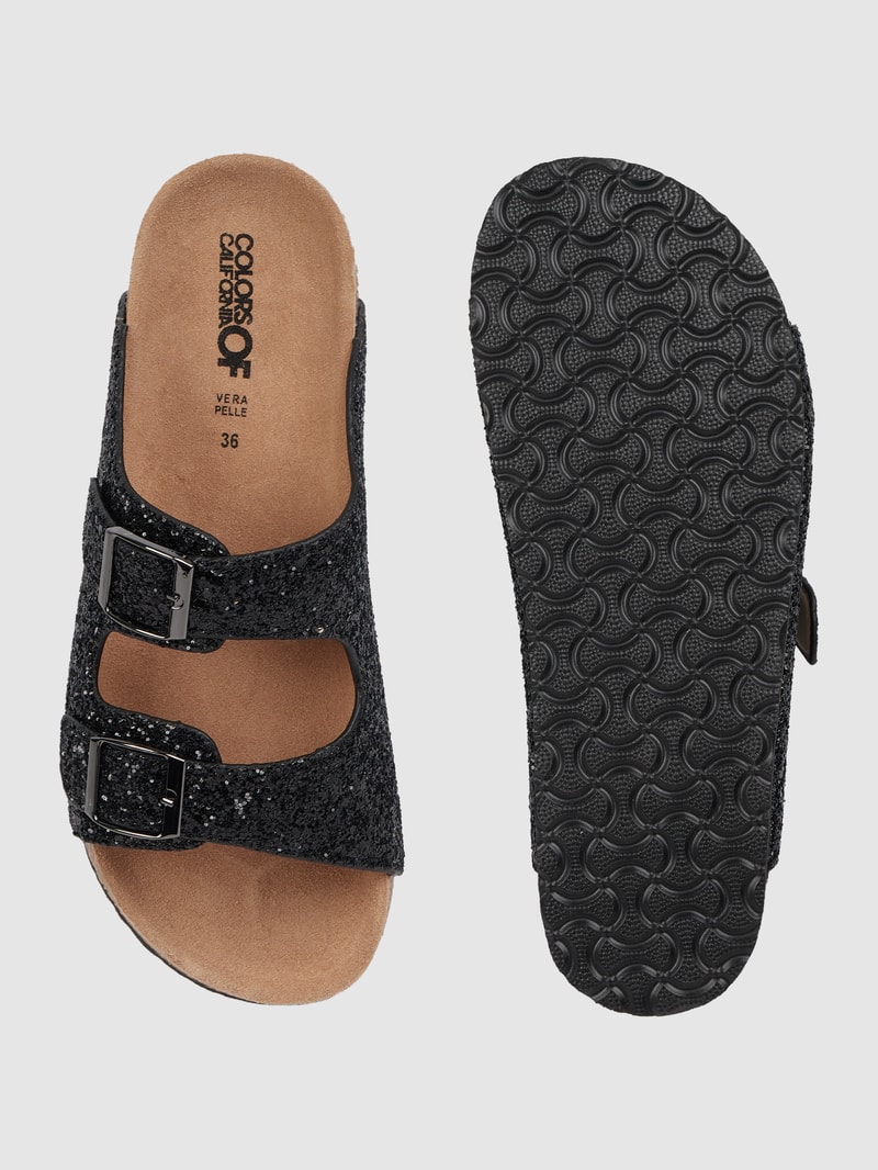 Sandalen mit Glitter-Effekt in schwarz