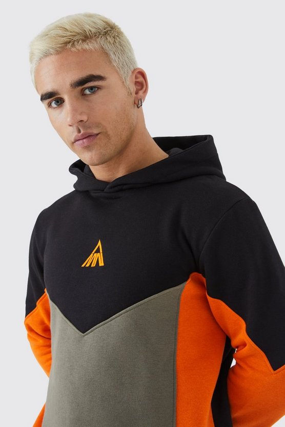 Man Slim-Fit Colorblock Hoodie