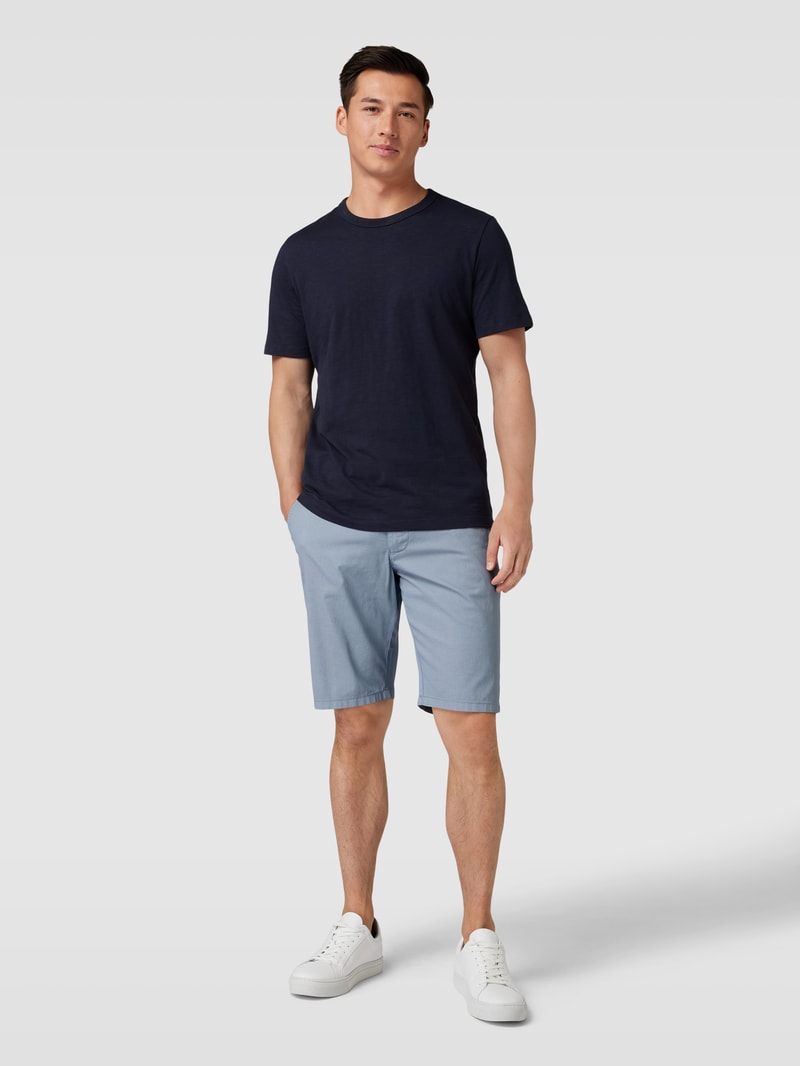 Bermudas mit Stoffgürtel in bleu