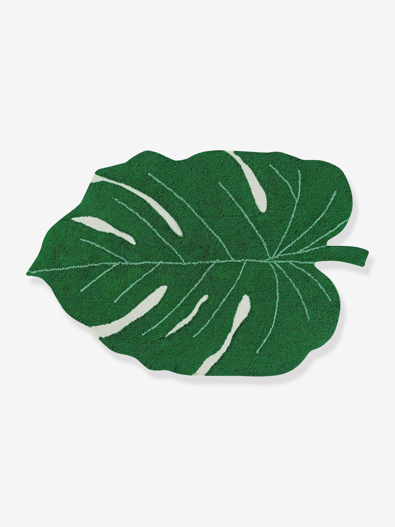 Tapis coton lavable Feuille Monstera LORENA CANALS vert