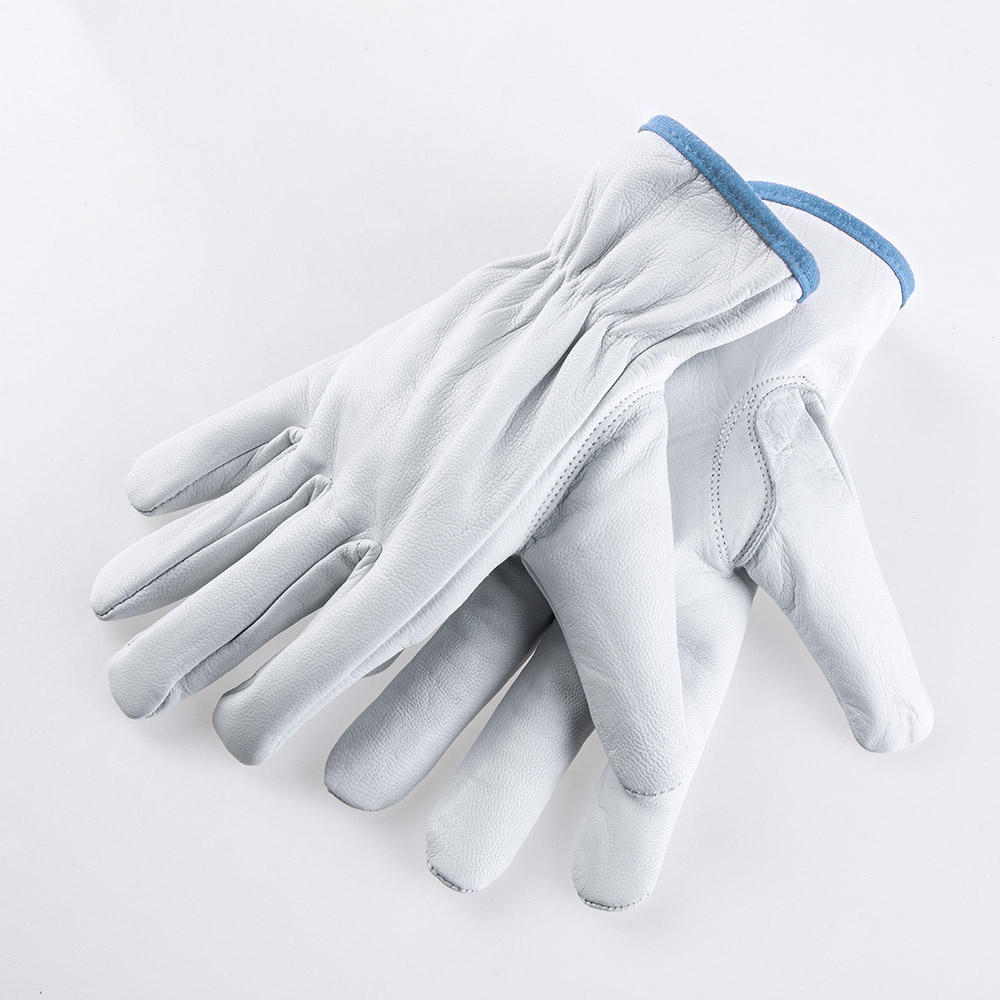 Powertec Garden Ziegenlederhandschuhe, Größe 8 - Hellblau