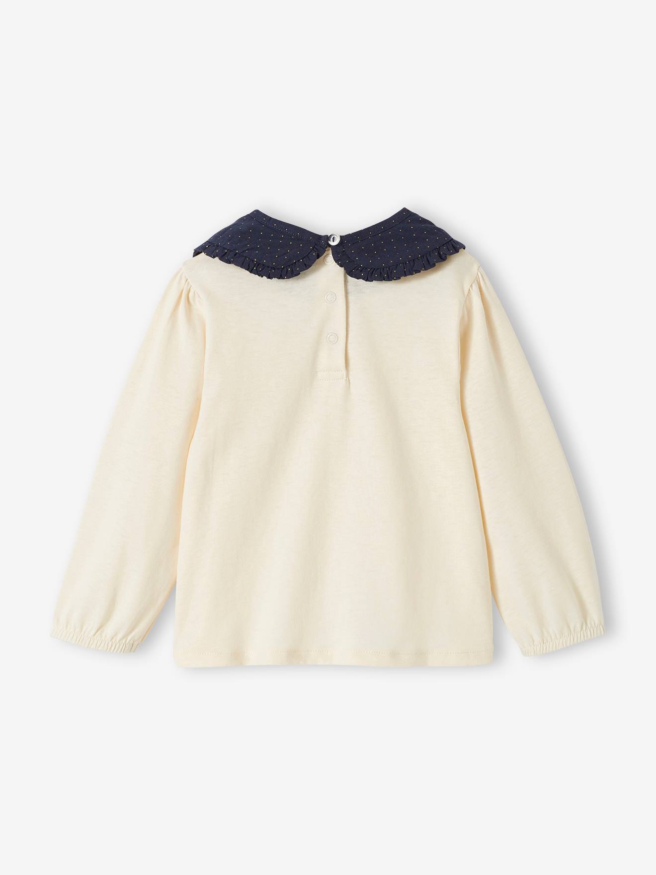 Vertbaudet Baby Shirt mit Kragen zum Wechseln - wollweiß