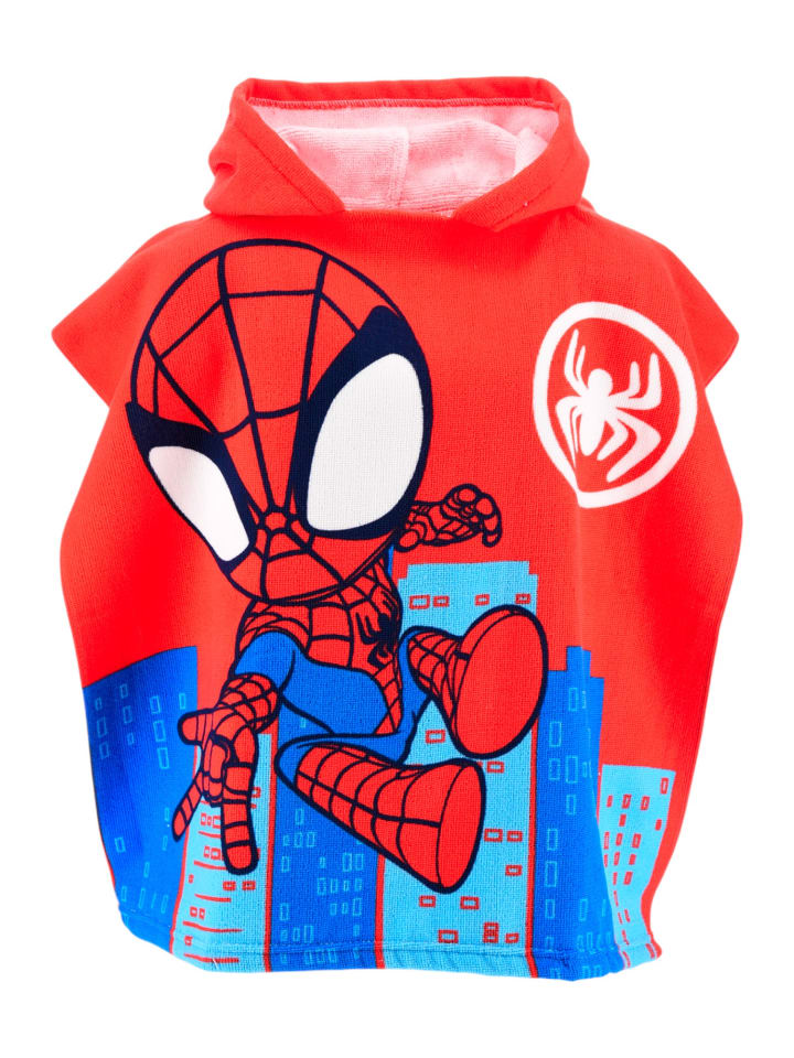 Spiderman Badeponcho Spidey - (B) 55 cm x (L) 110 cm in Rot günstig kaufen 55 x 100 cm