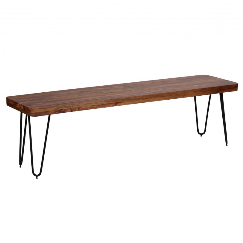 Wohnling Massivholz Sheesham Sitzbank 160 x 40 x 45 cm