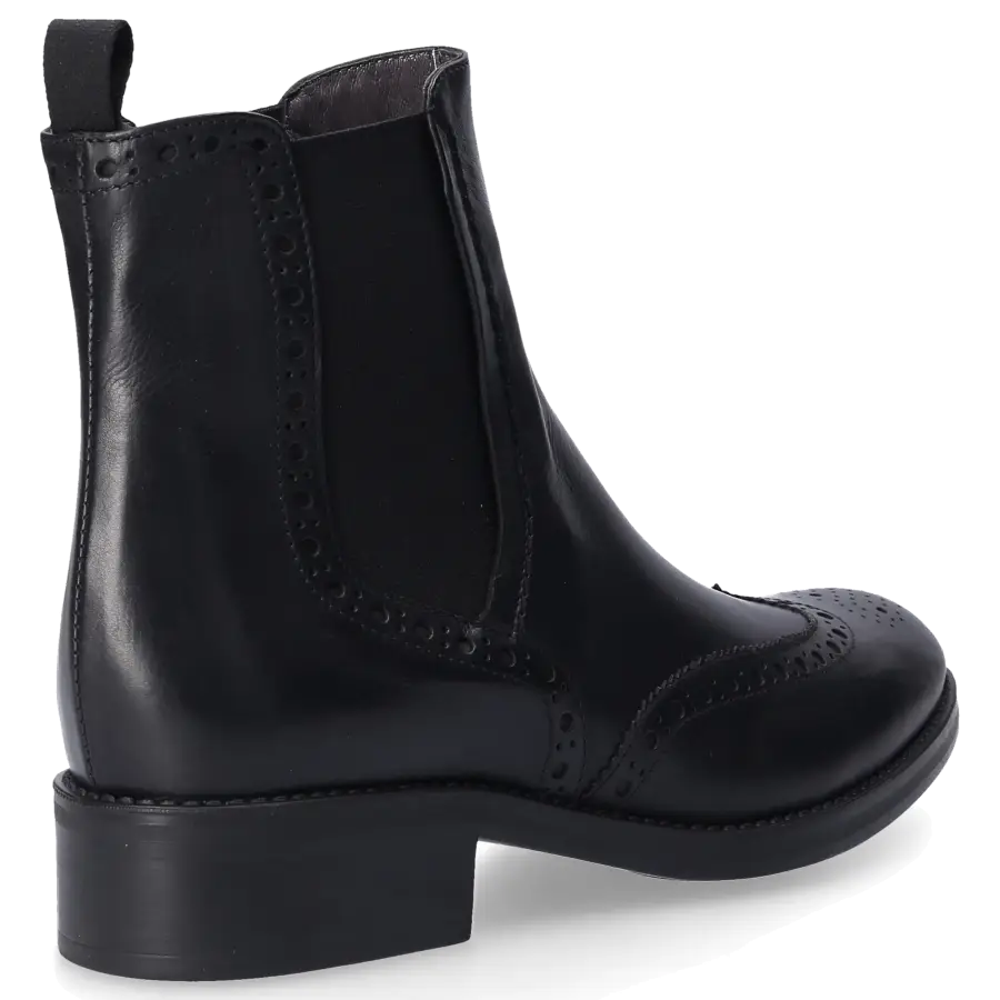 EN AVANT - Chelsea Boots TENDER Kalbsleder Lochmuster schwarz - schwarz