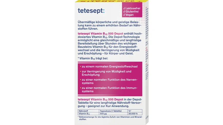 tetesept Vitamin B12 Depot 500µg
