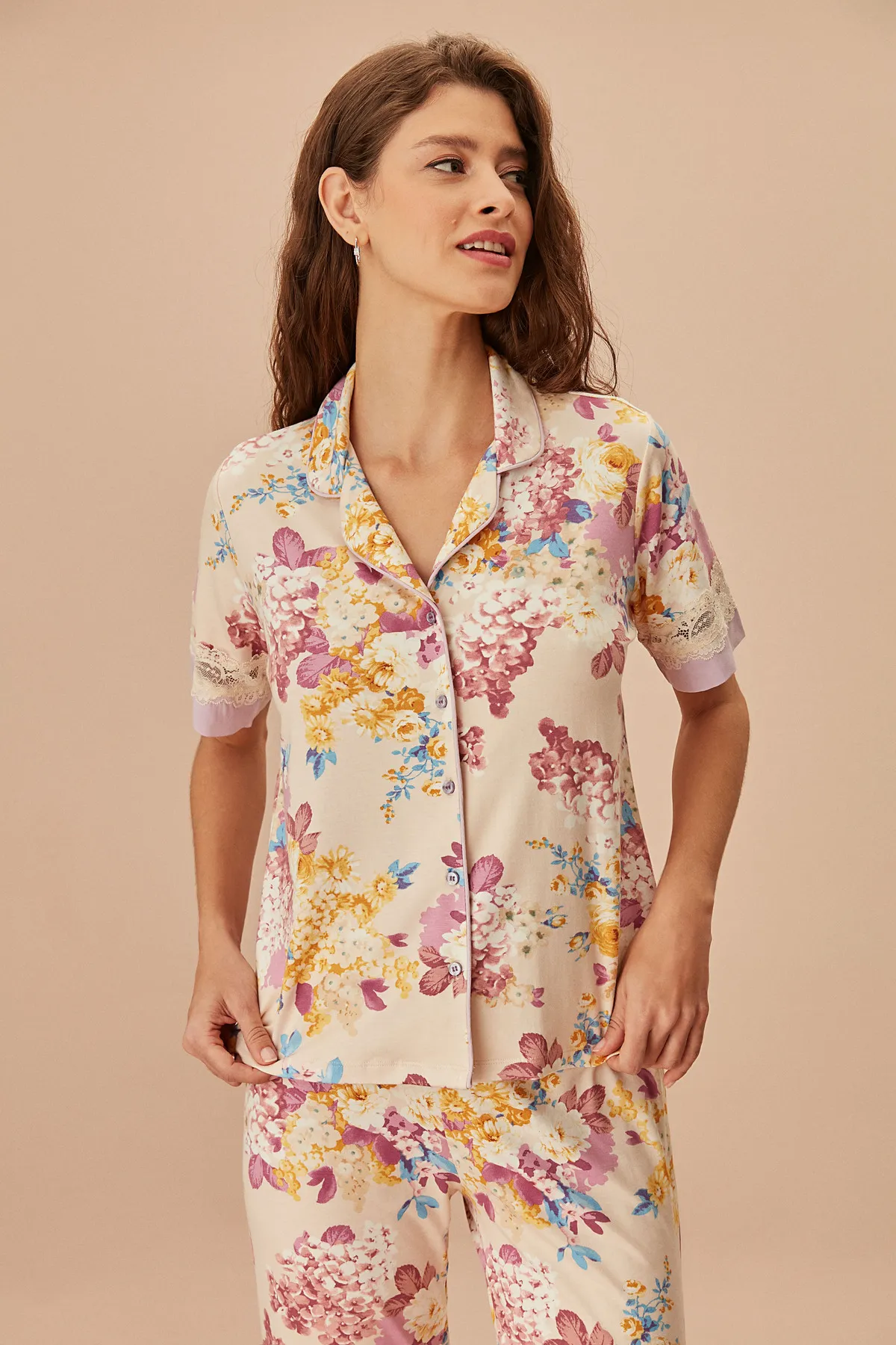 SUWEN  Amour maskulines Pyjama-Set