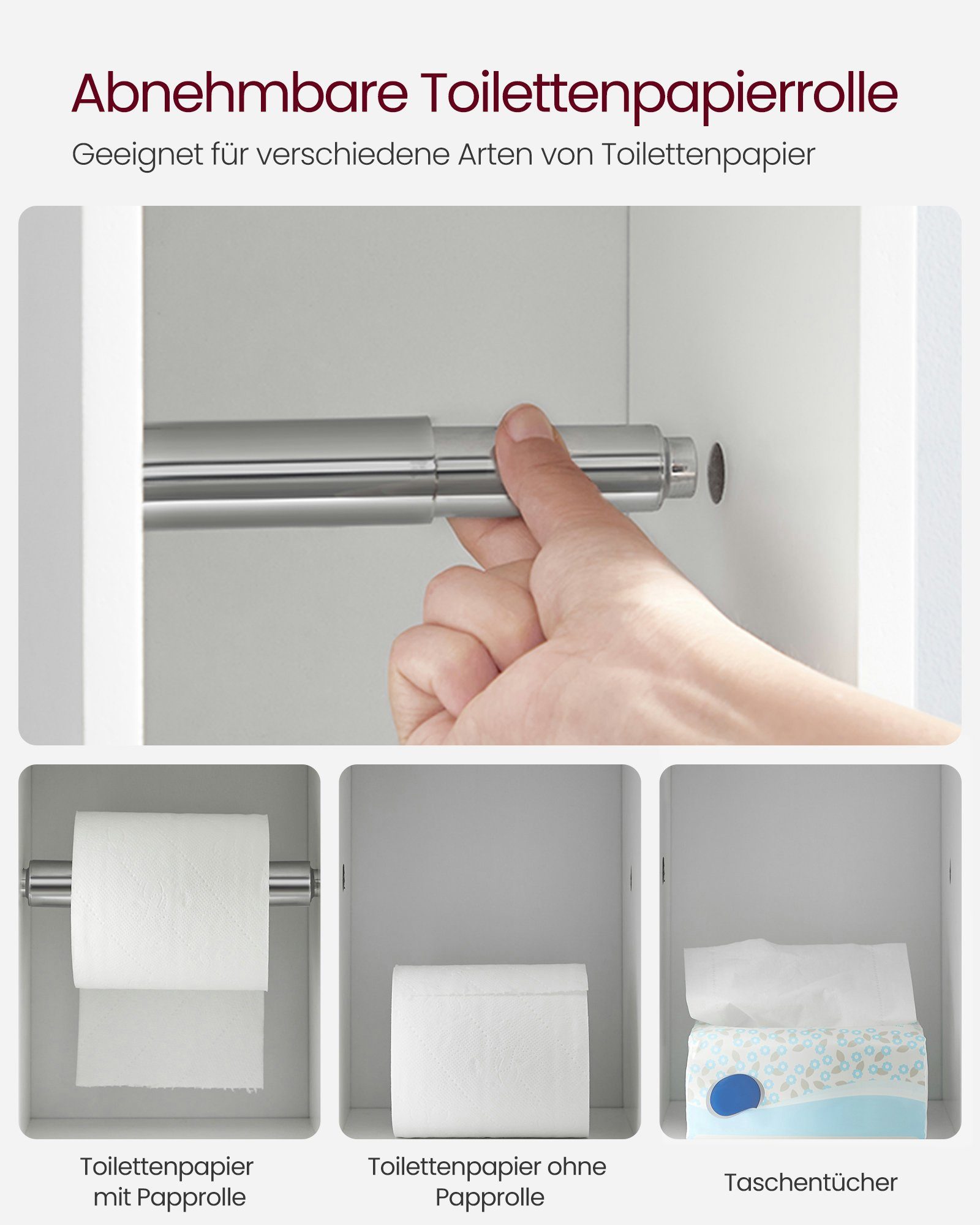 VASAGLE Badkommode Badezimmerschrank, verstellbare Ablage