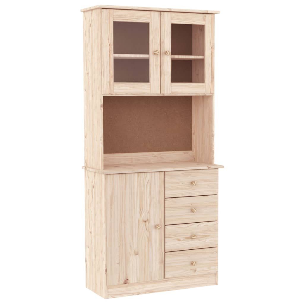 vidaXL Sideboard Highboard ALTA 77x35x165 cm Massivholz Kiefer (1 St)