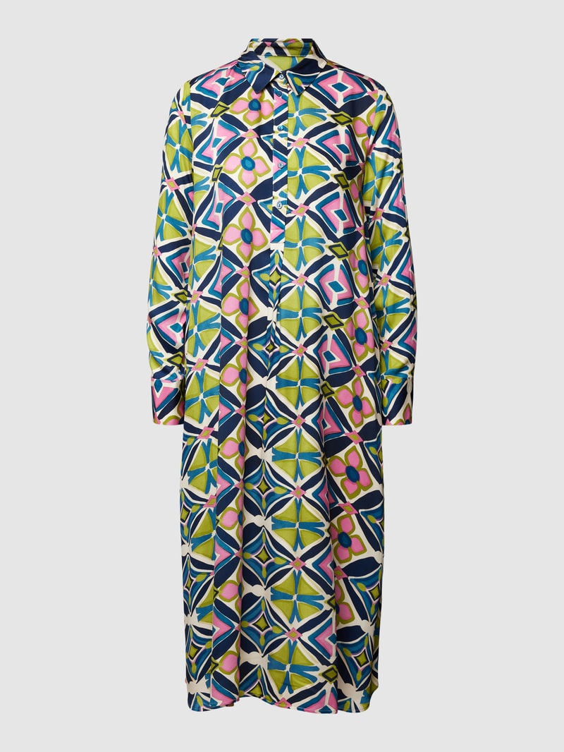 Midikleid mit Hemdblusenkragen in hellgrün