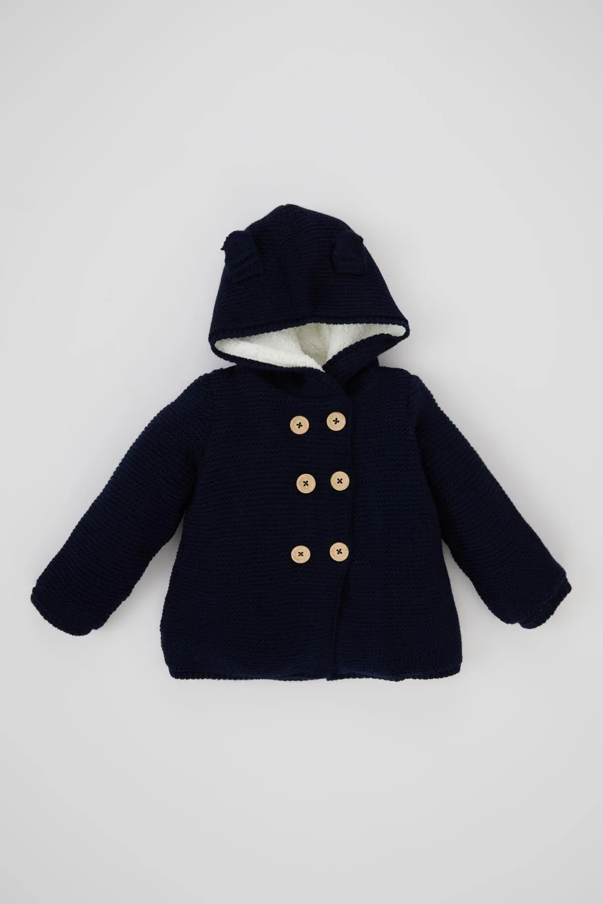 DeFacto  Baby-Strickjacke mit Kapuze und Plüschfutter für Jungen