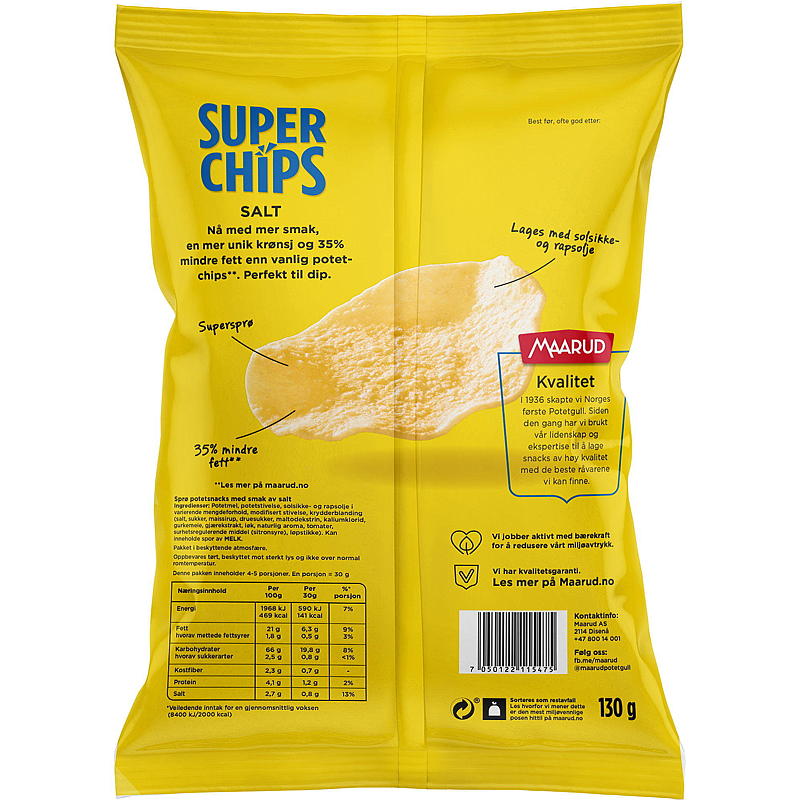 Maarud Superchips 130 g Salt Maarud