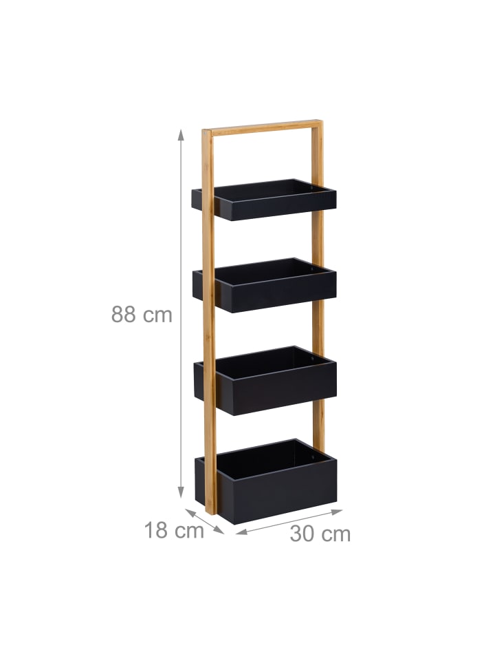 relaxdays Badregal in Natur/ Schwarz - (B)30 x (H)88 x (T)18 cm günstig kaufen onesize