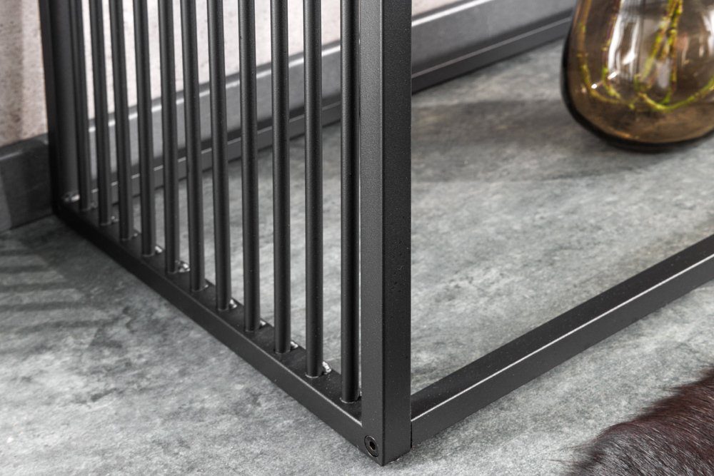 riess-ambiente Konsolentisch ARCHITECTURE 120cm schwarz (Einzelartikel, 1-St), Wohnzimmer · Glas · Metall · Marmor-Optik · Flur · Industrial Design
