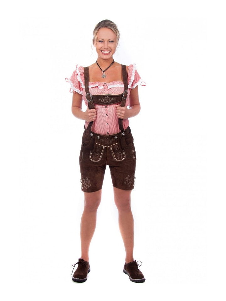 Edelnice Lederhose in dunkelbraun günstig kaufen