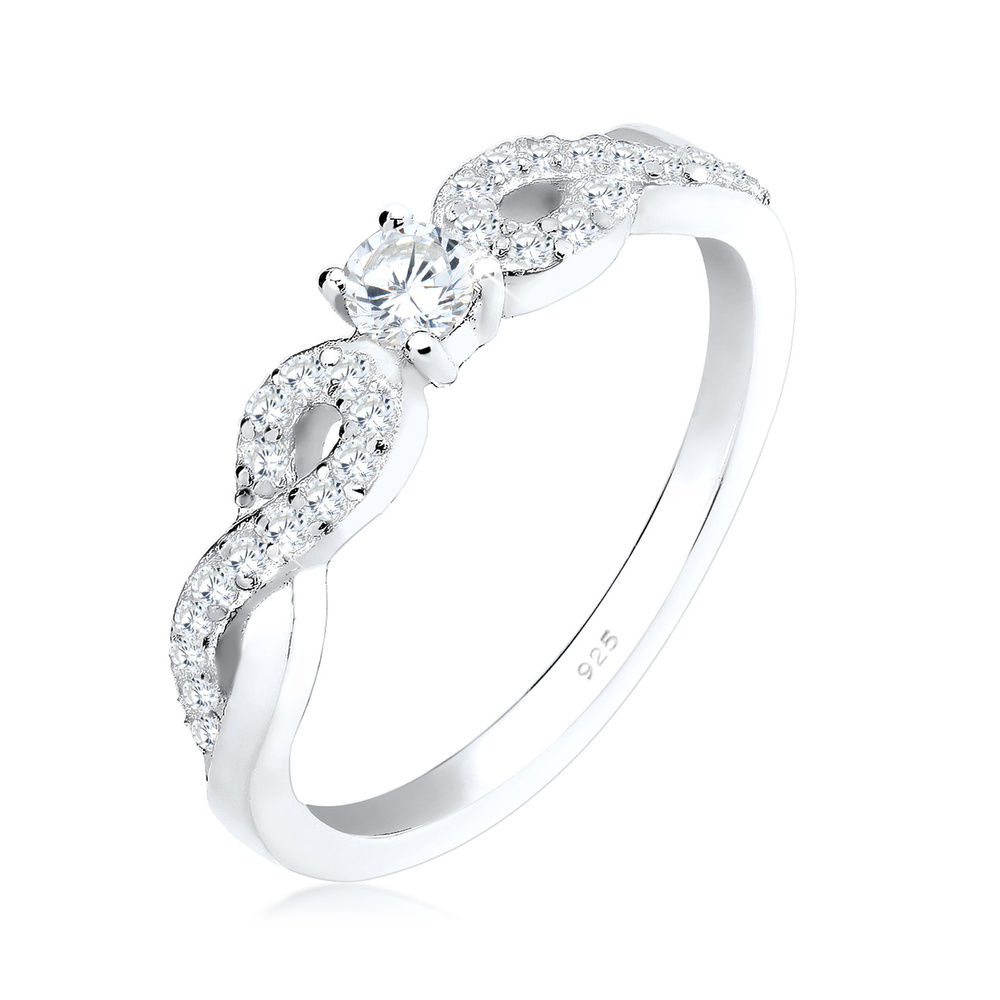 Elli Elli Bague Femmes l'infini avec cristaux de zirconium en argent sterling 925 Bague