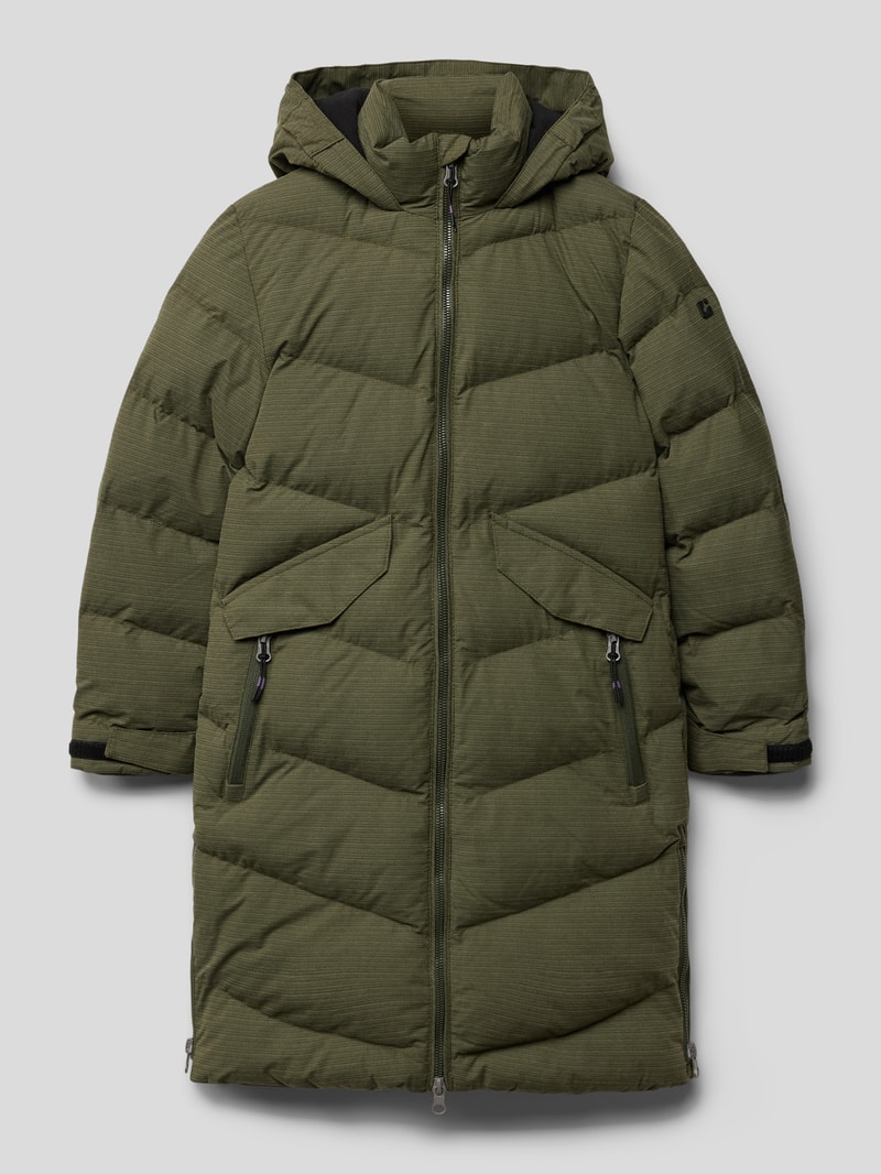 Steppjacke mit Kapuze in khaki