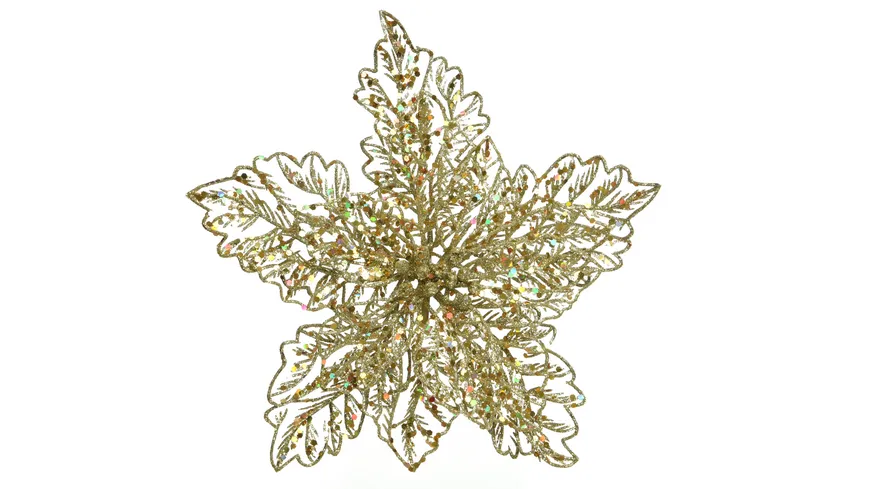 Poinsettia Plastik gold
