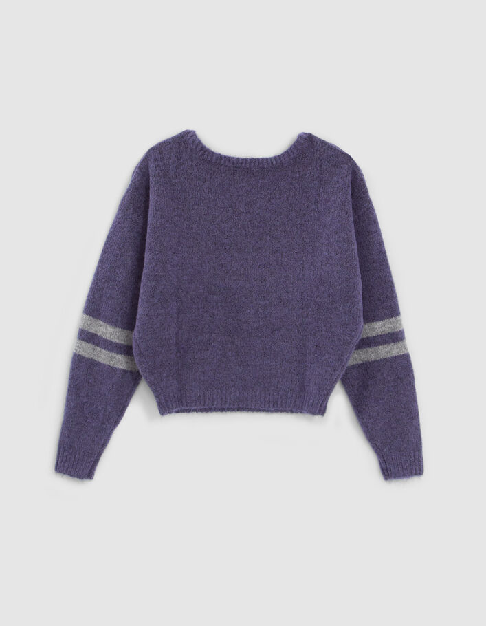 Pull violet forme cropped en tricot fille