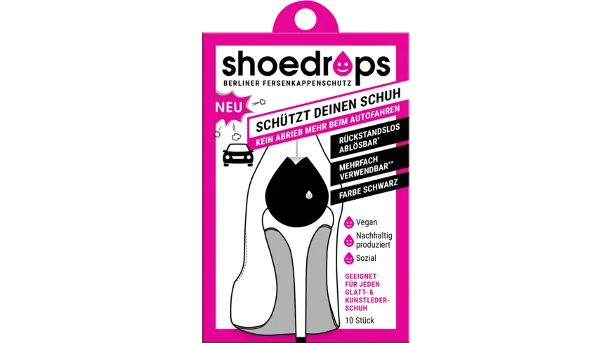 Shoedrops Fersenkappenschutz schwarz