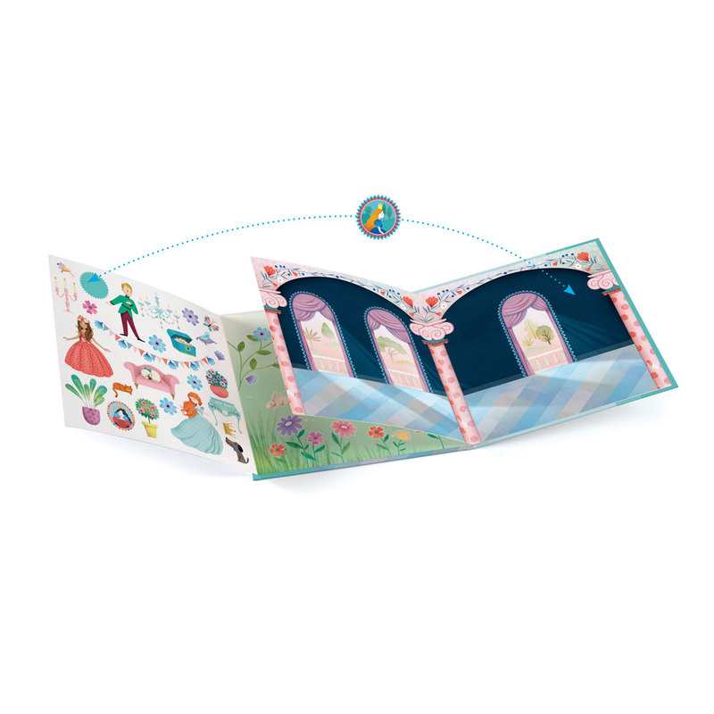 Histoires de stickers repositionnables La vie au château Djeco