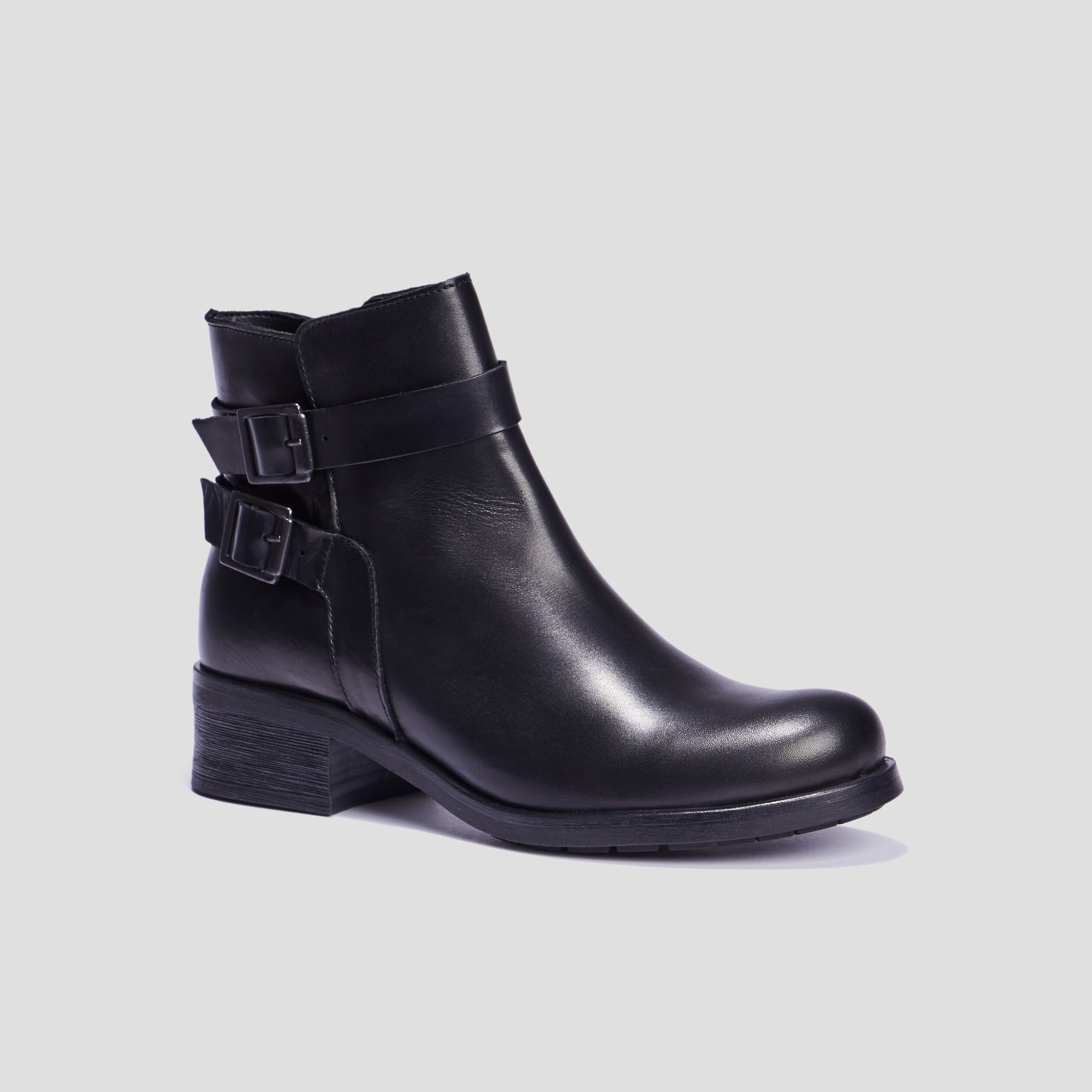 Bottines en cuir noir femme | La Halle