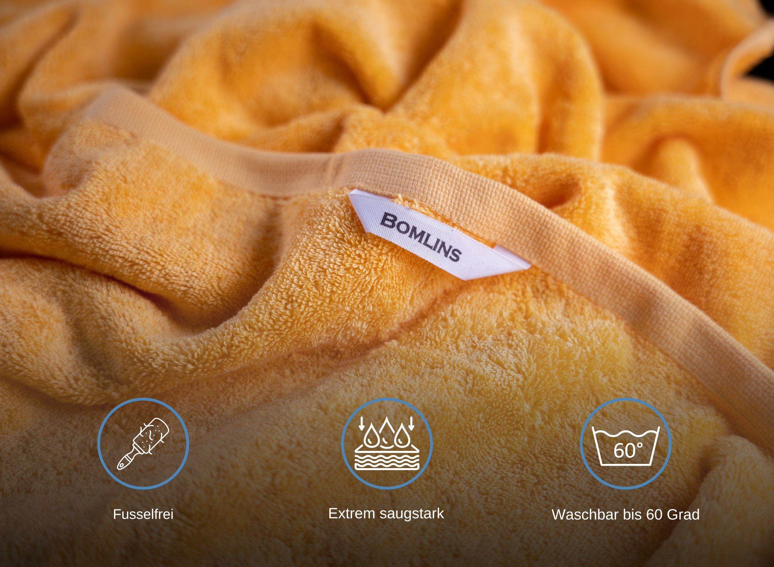 Bomlins Handtuch Set Handtücher aus 100% original ägyptische GIZA Baumwolle 650 g/m², (Royal Set, 3-tlg), Kleines deutsches Familienunternehmen -> Spüren Sie die Qualität