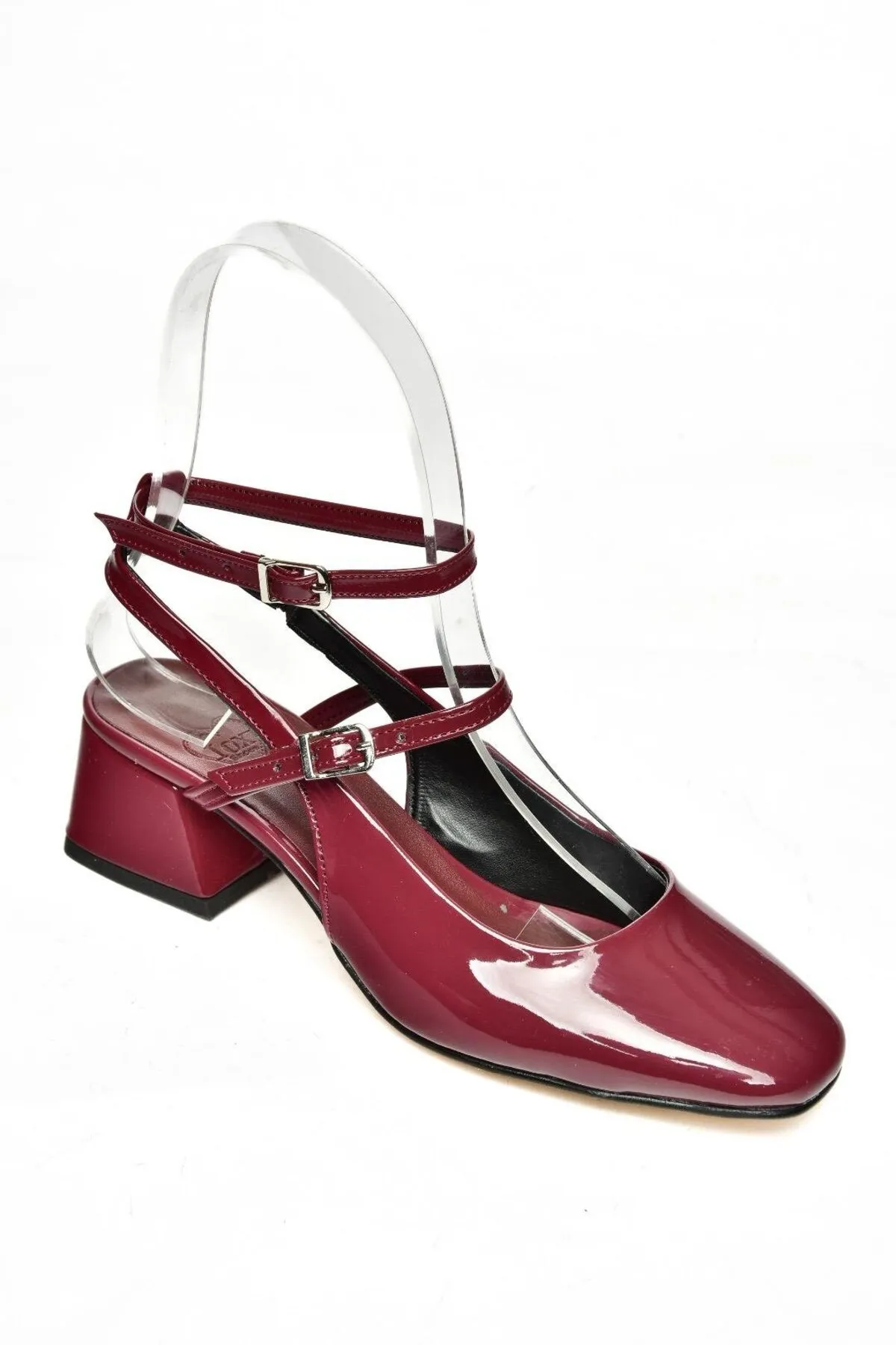 Fox Shoes  P654137008 Weinrot Lackleder Mary Jane Niedrige Absätze Damenschuhe Maryjane