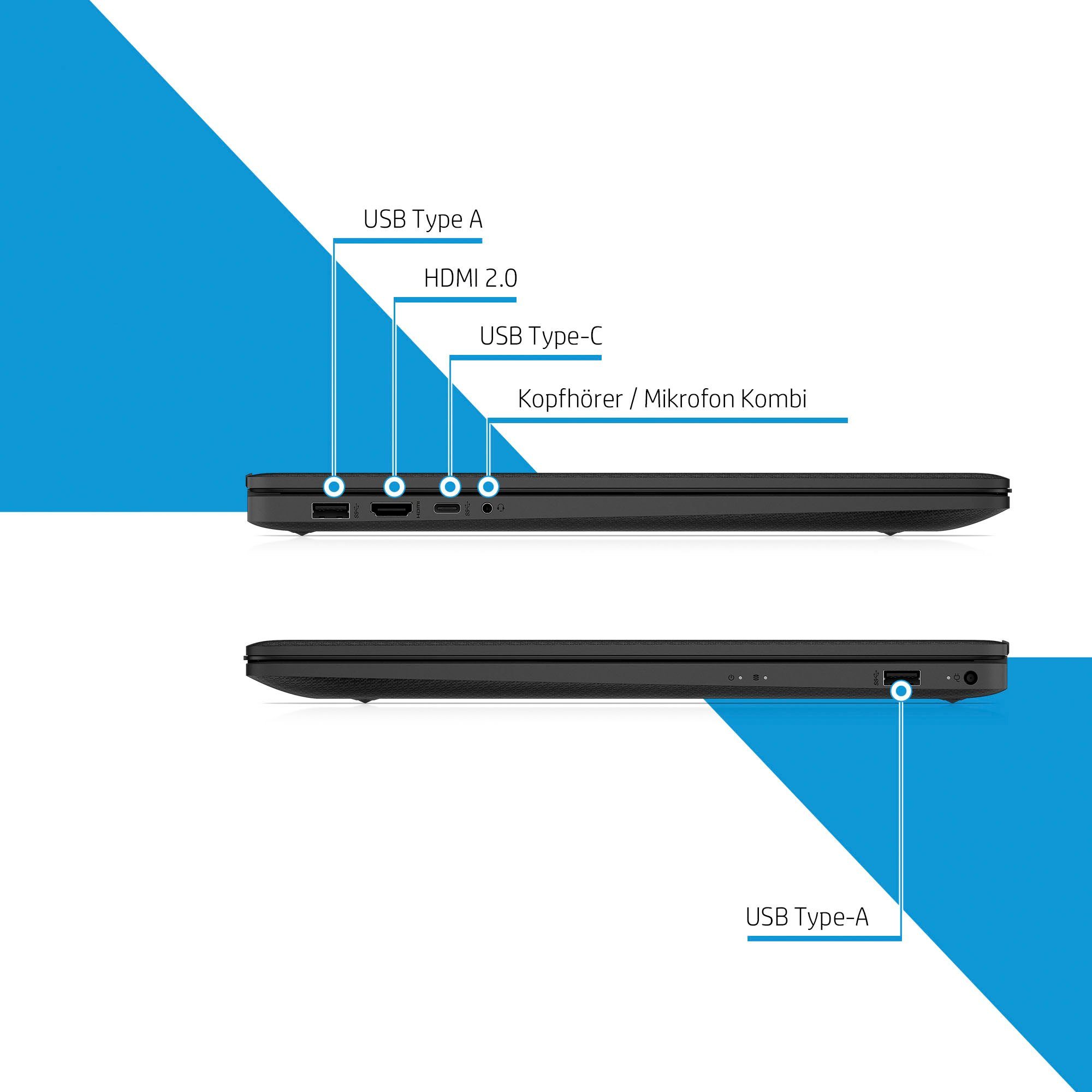 HP 17-cn0237ng Notebook (43,9 cm/17,3 Zoll, Intel Core i3 1115G4, UHD Graphics, 512 GB SSD)