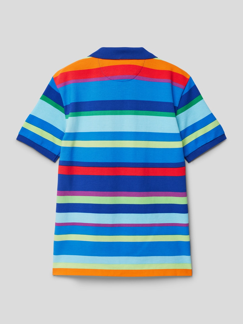 Poloshirt aus Baumwolle mit Streifenmuster in hellblau